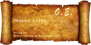Okenka Erika névjegykártya